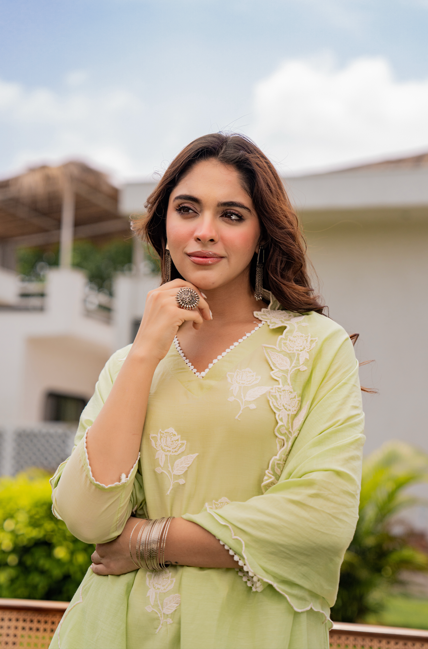 Fresh Pistachio Bloom Suit Set