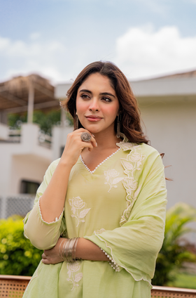 Fresh Pistachio Bloom Suit Set