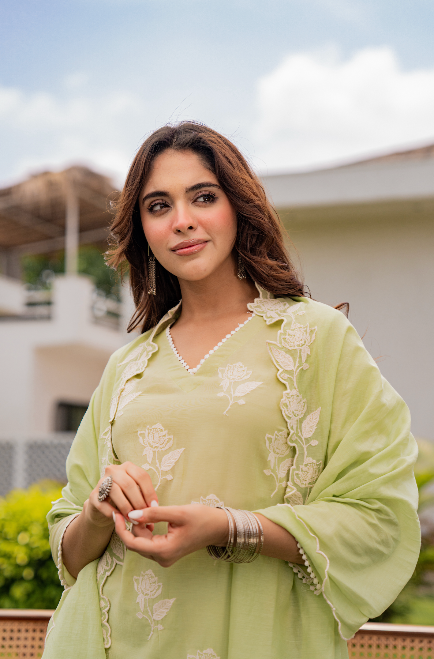 Fresh Pistachio Bloom Suit Set