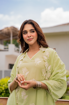 Fresh Pistachio Bloom Suit Set