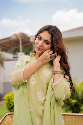 Fresh Pistachio Bloom Suit Set