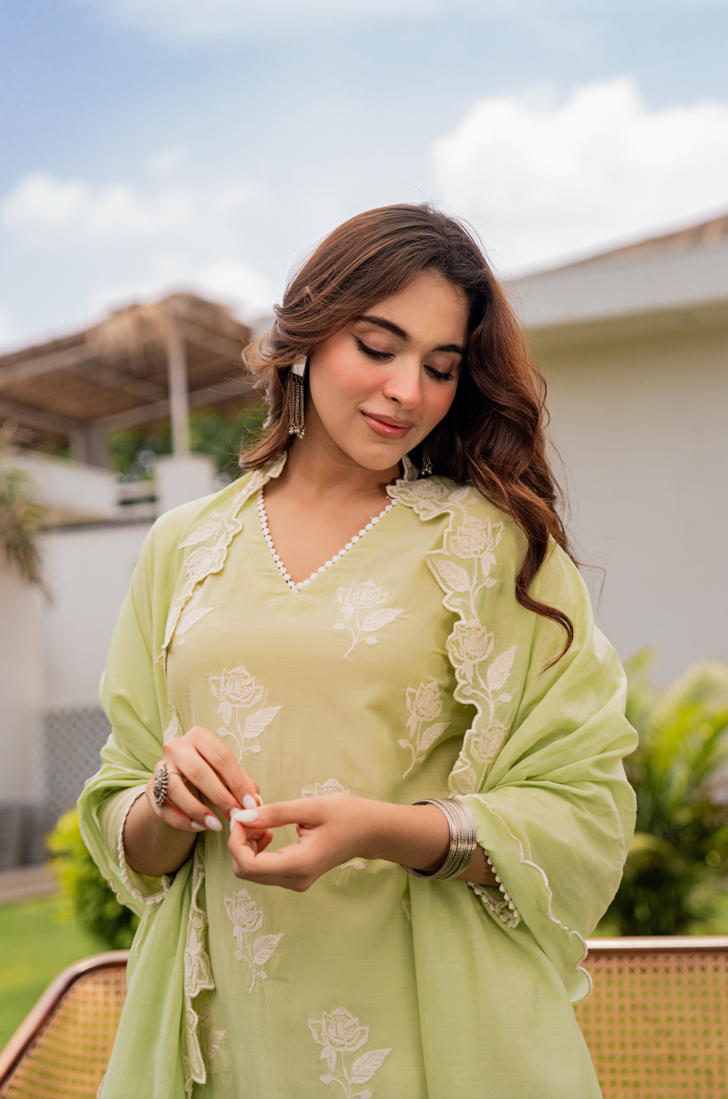 Fresh Pistachio Bloom Suit Set