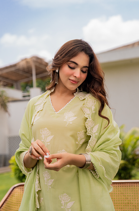 Fresh Pistachio Bloom Suit Set