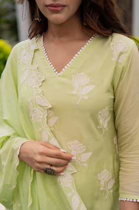 Fresh Pistachio Bloom Suit Set