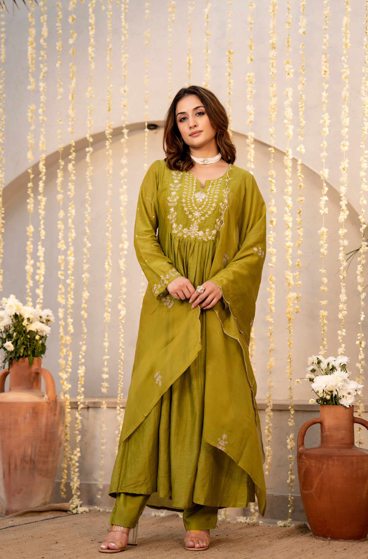 Olive Zest Elegance Suit Set
