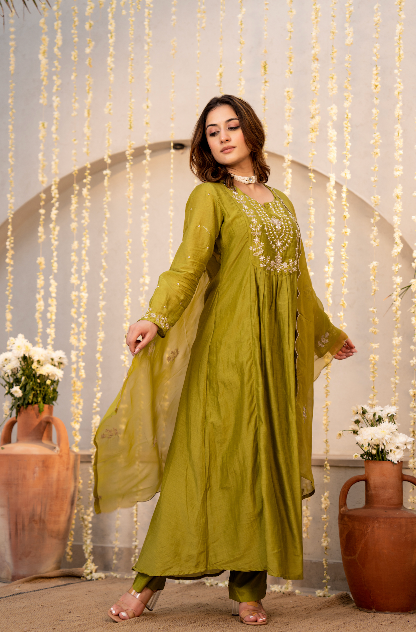 Olive Zest Elegance Suit Set