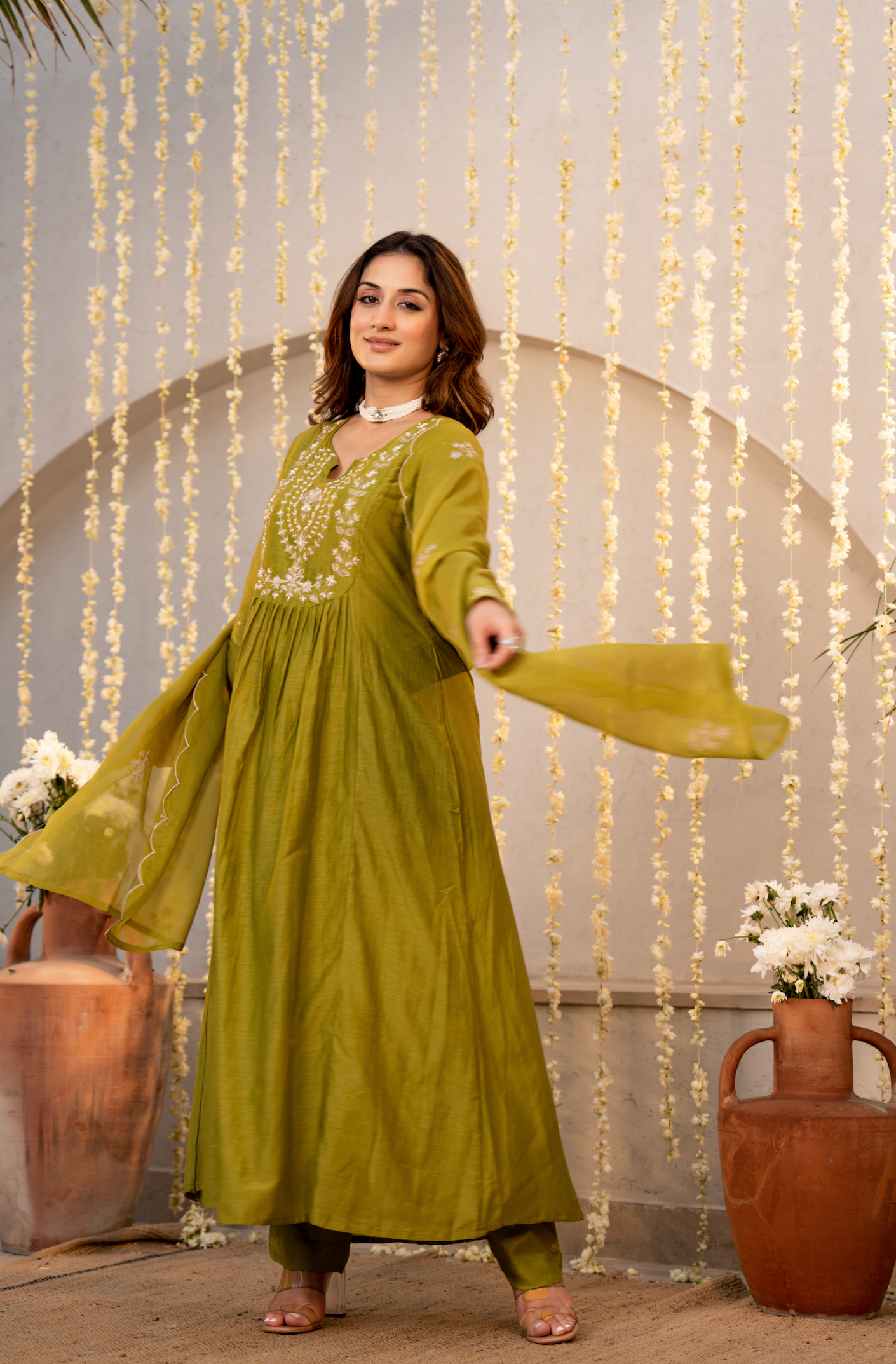 Olive Zest Elegance Suit Set
