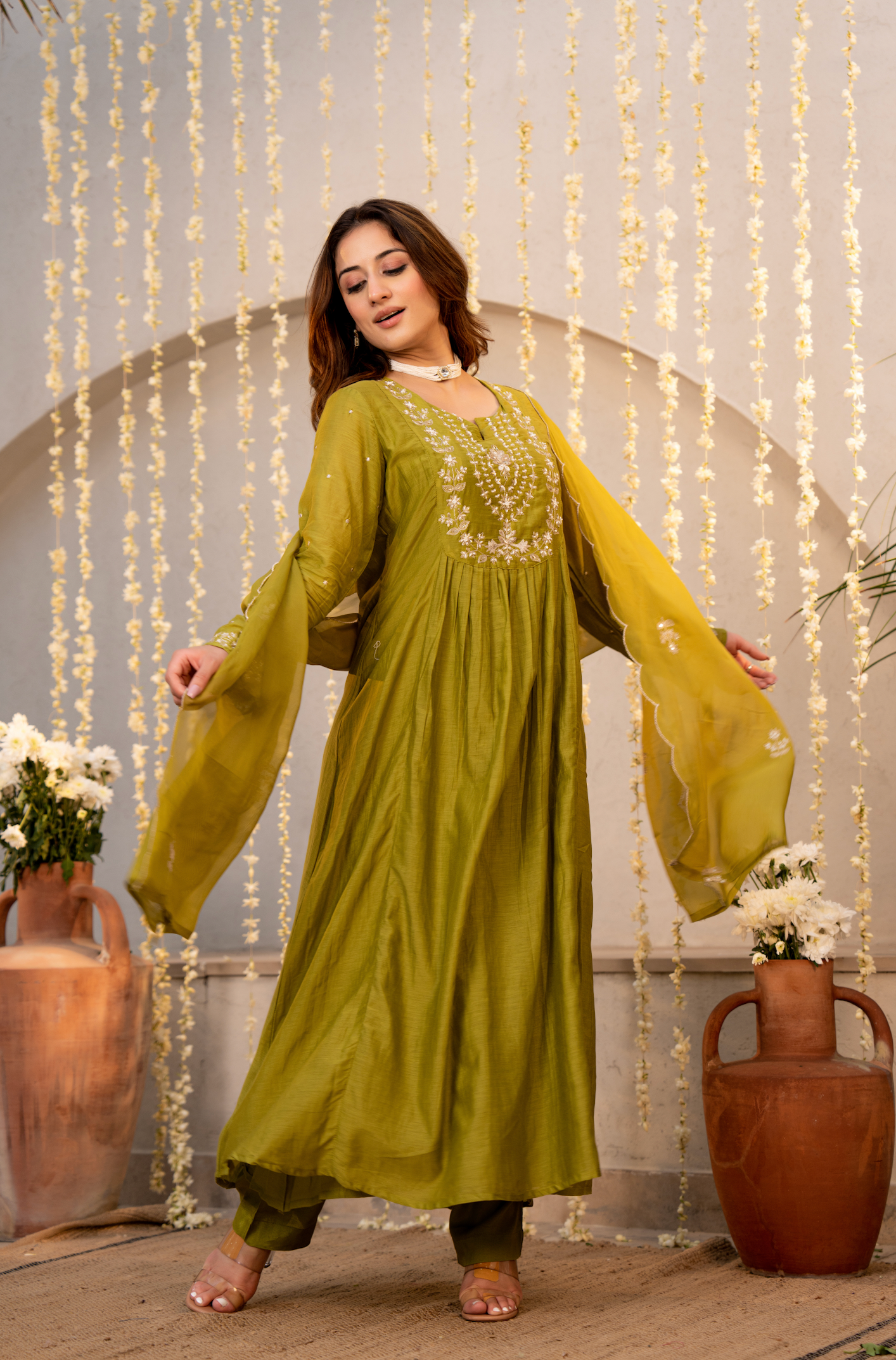 Olive Zest Elegance Suit Set