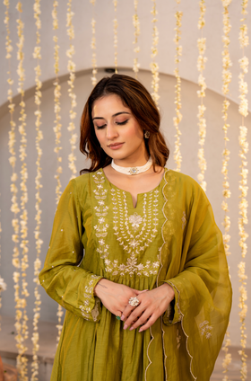 Olive Zest Elegance Suit Set