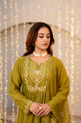 Olive Zest Elegance Suit Set