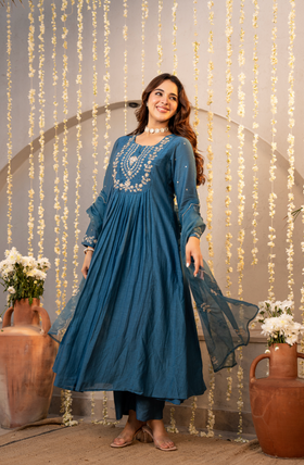 Ocean Teal Elegance Suit Set