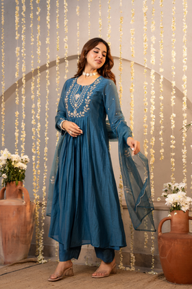 Ocean Teal Elegance Suit Set