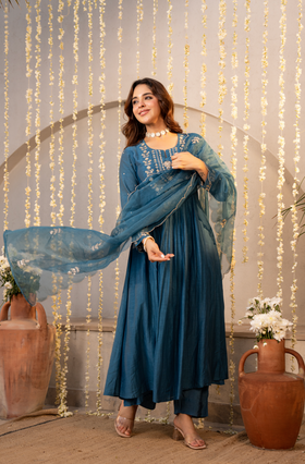 Ocean Teal Elegance Suit Set