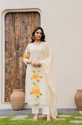 Sunlit Bloom Chanderi Suit Set