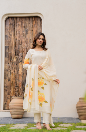Sunlit Bloom Chanderi Suit Set