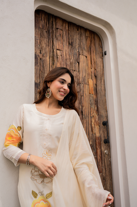 Sunlit Bloom Chanderi Suit Set