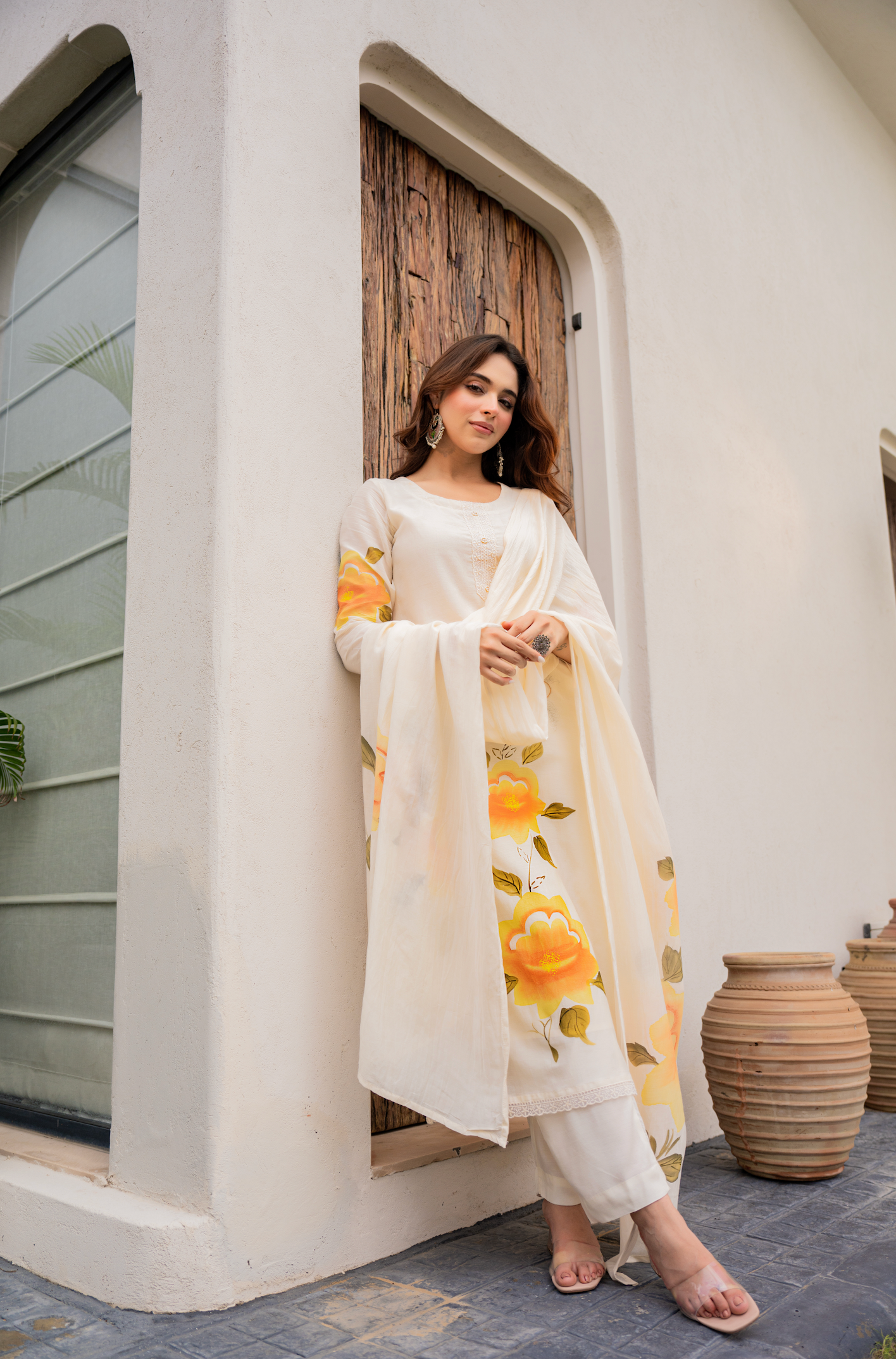 Sunlit Bloom Chanderi Suit Set