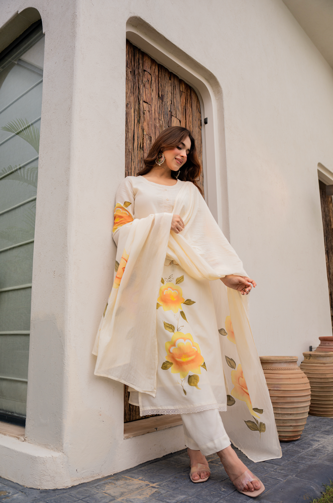 Sunlit Bloom Chanderi Suit Set