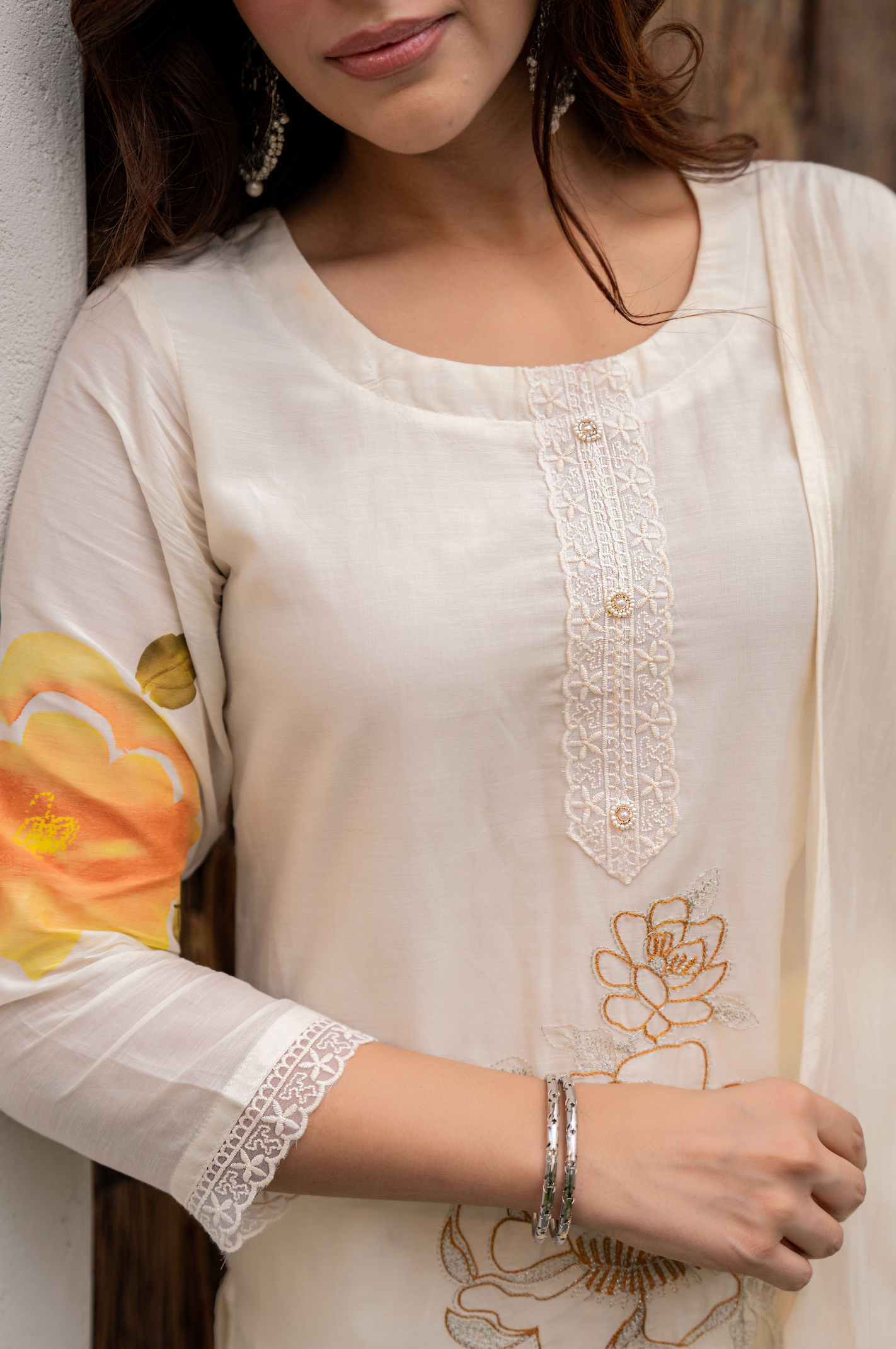 Sunlit Bloom Chanderi Suit Set
