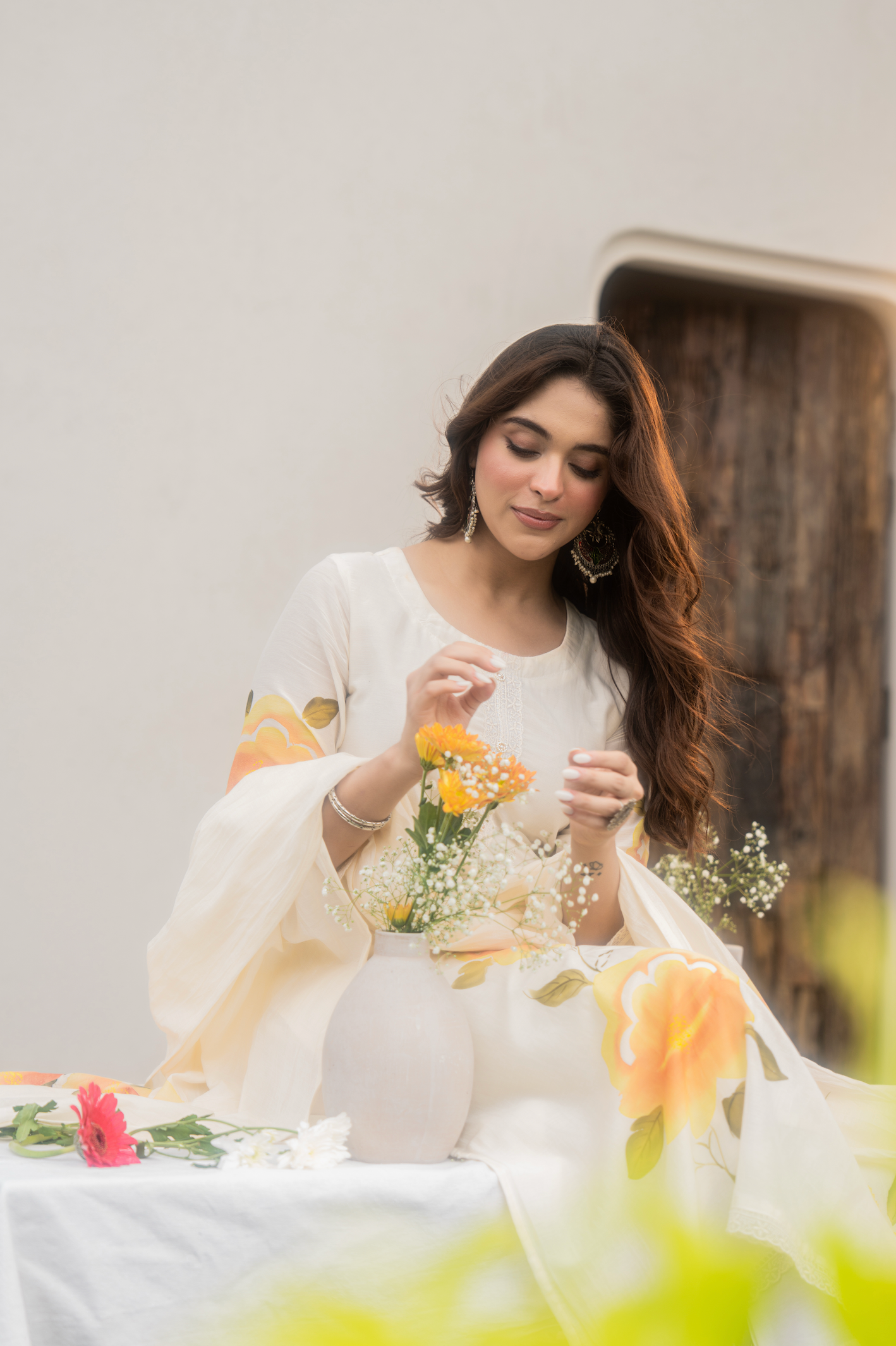 Sunlit Bloom Chanderi Suit Set