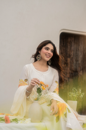 Sunlit Bloom Chanderi Suit Set