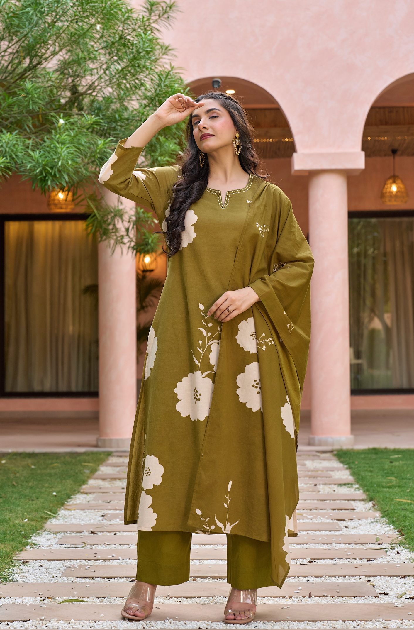 Olive Grace Cotton Suit Set