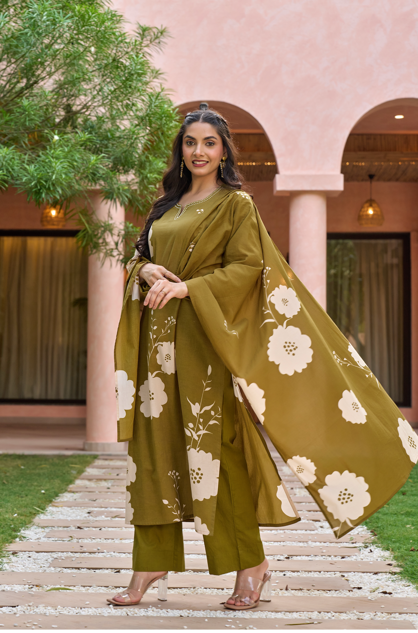 Olive Grace Cotton Suit Set