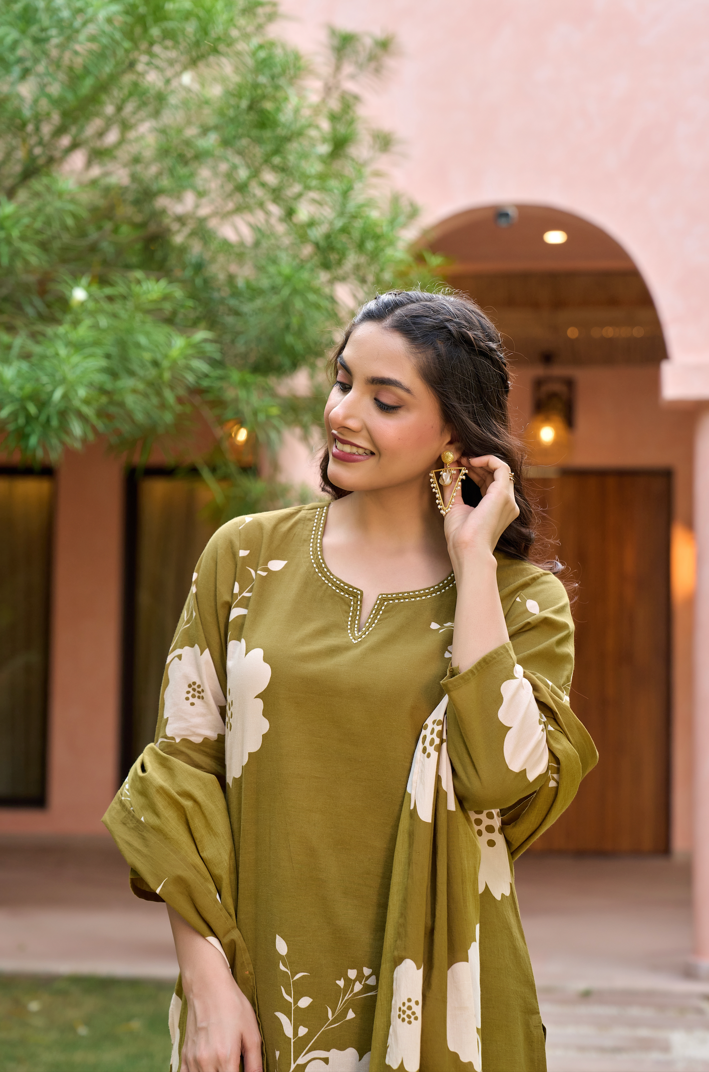 Olive Grace Cotton Suit Set