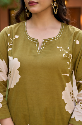 Olive Grace Cotton Suit Set