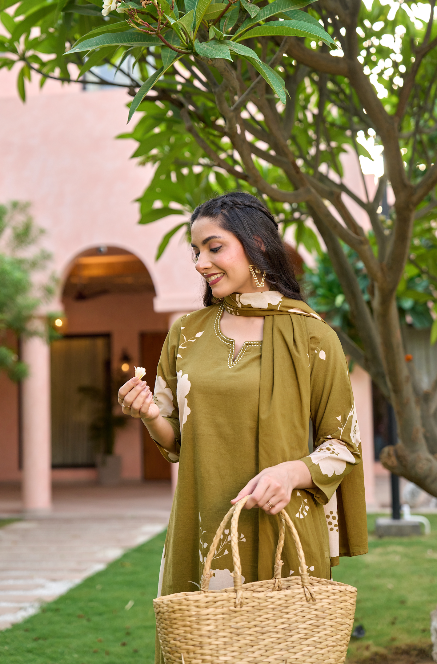 Olive Grace Cotton Suit Set