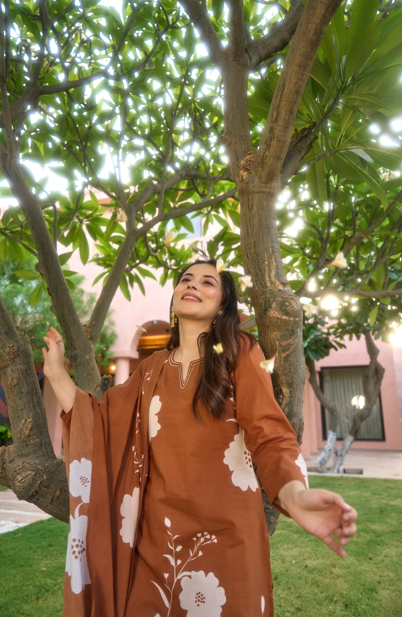 Caramel Glow Cotton Suit Set