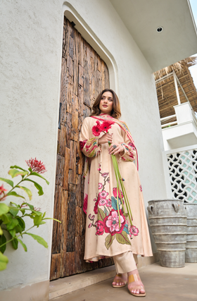 Blush Ivory Muslin A-Line Suit Set