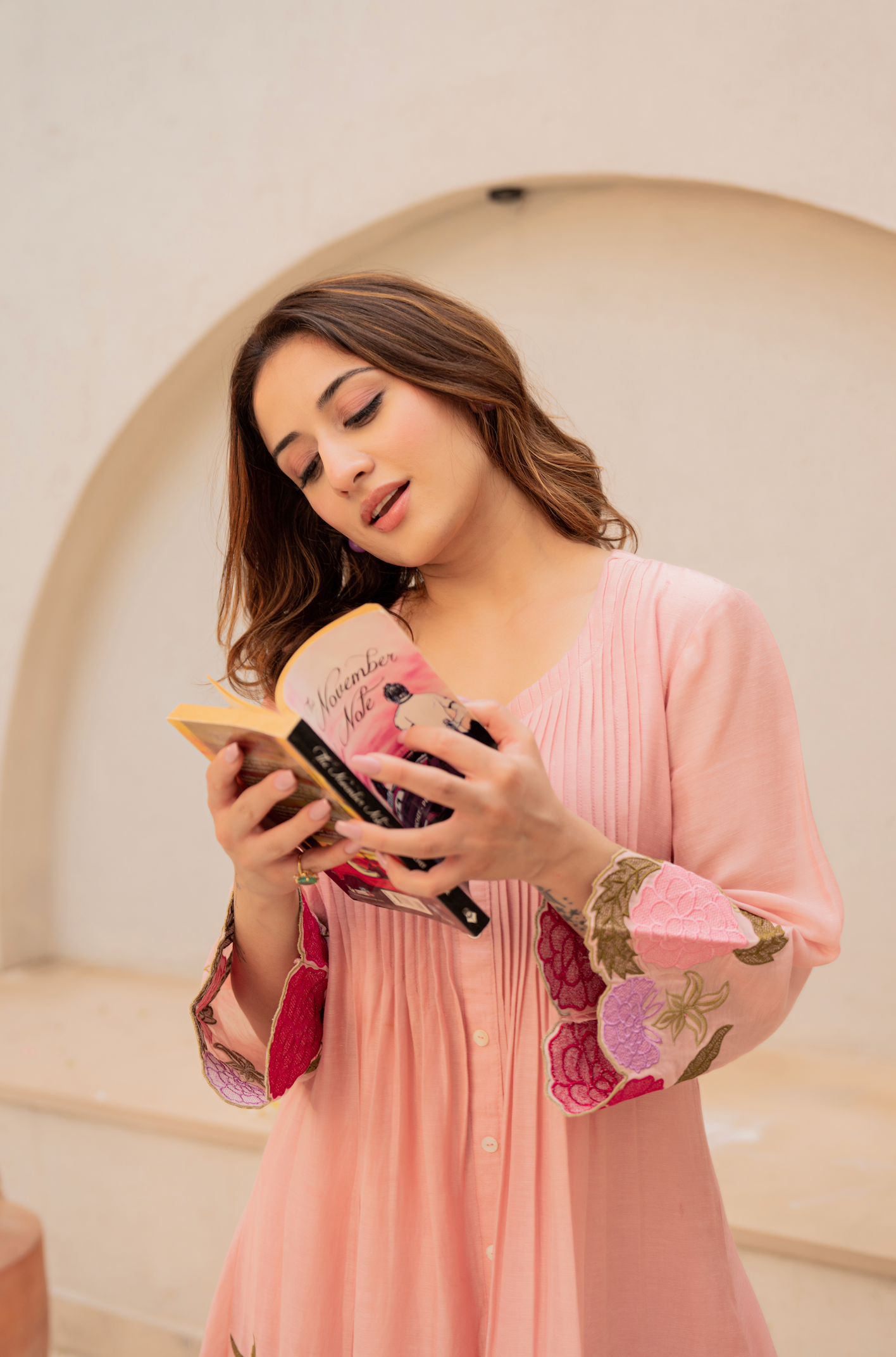 Peach Bloom Mul Chanderi Set