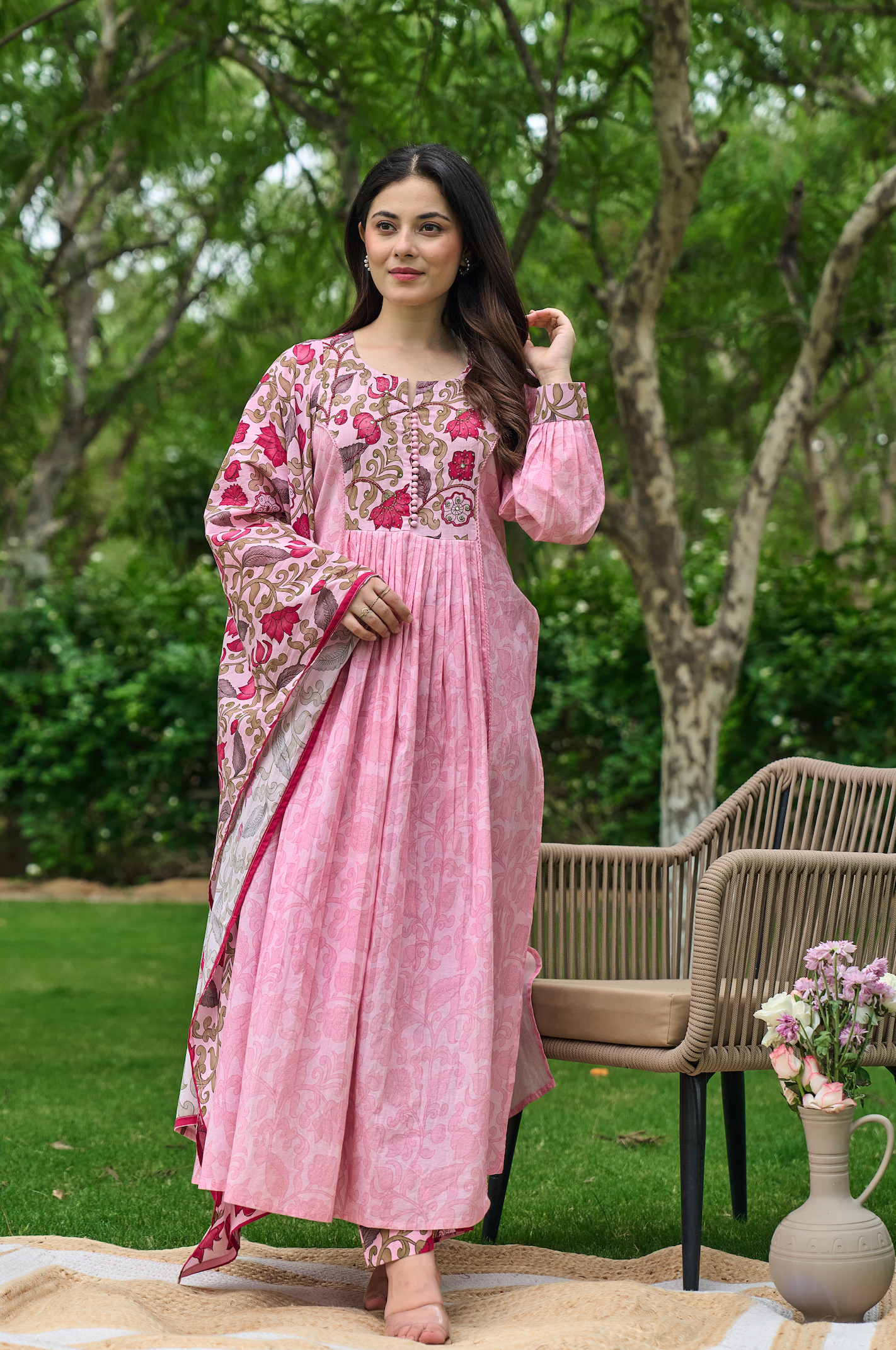 Blush Rose Printed Suit Set