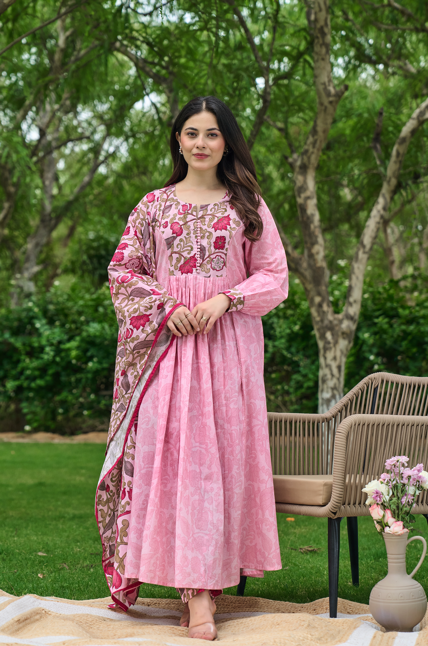 Blush Rose Printed Suit Set
