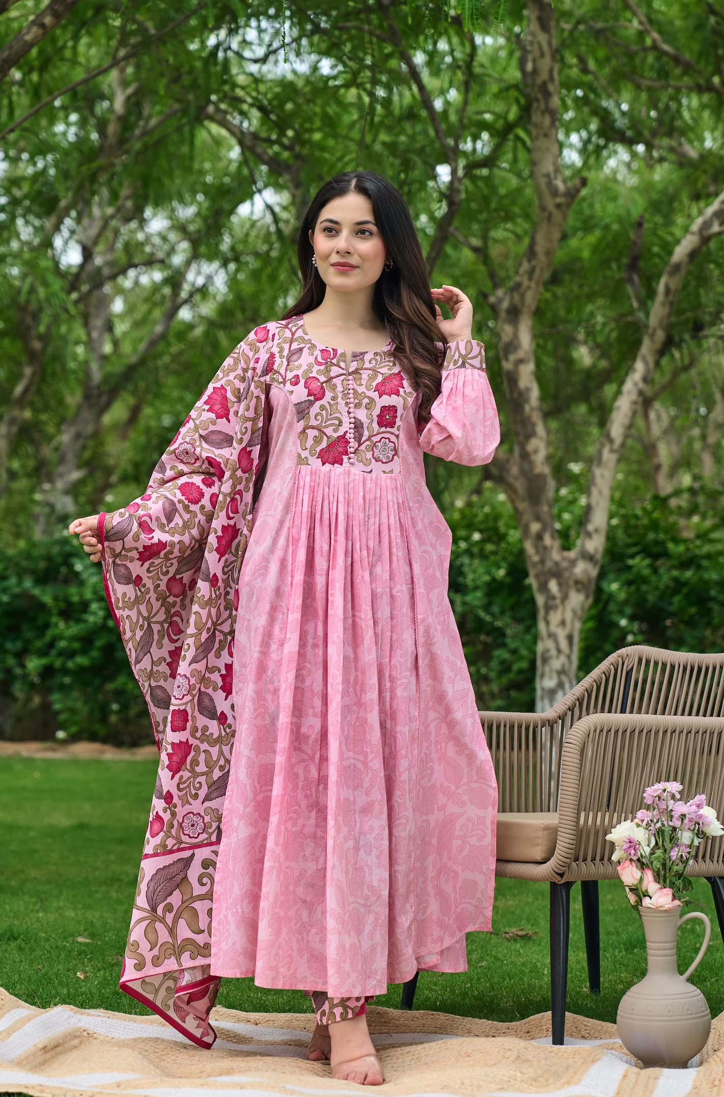 Blush Rose Printed Suit Set