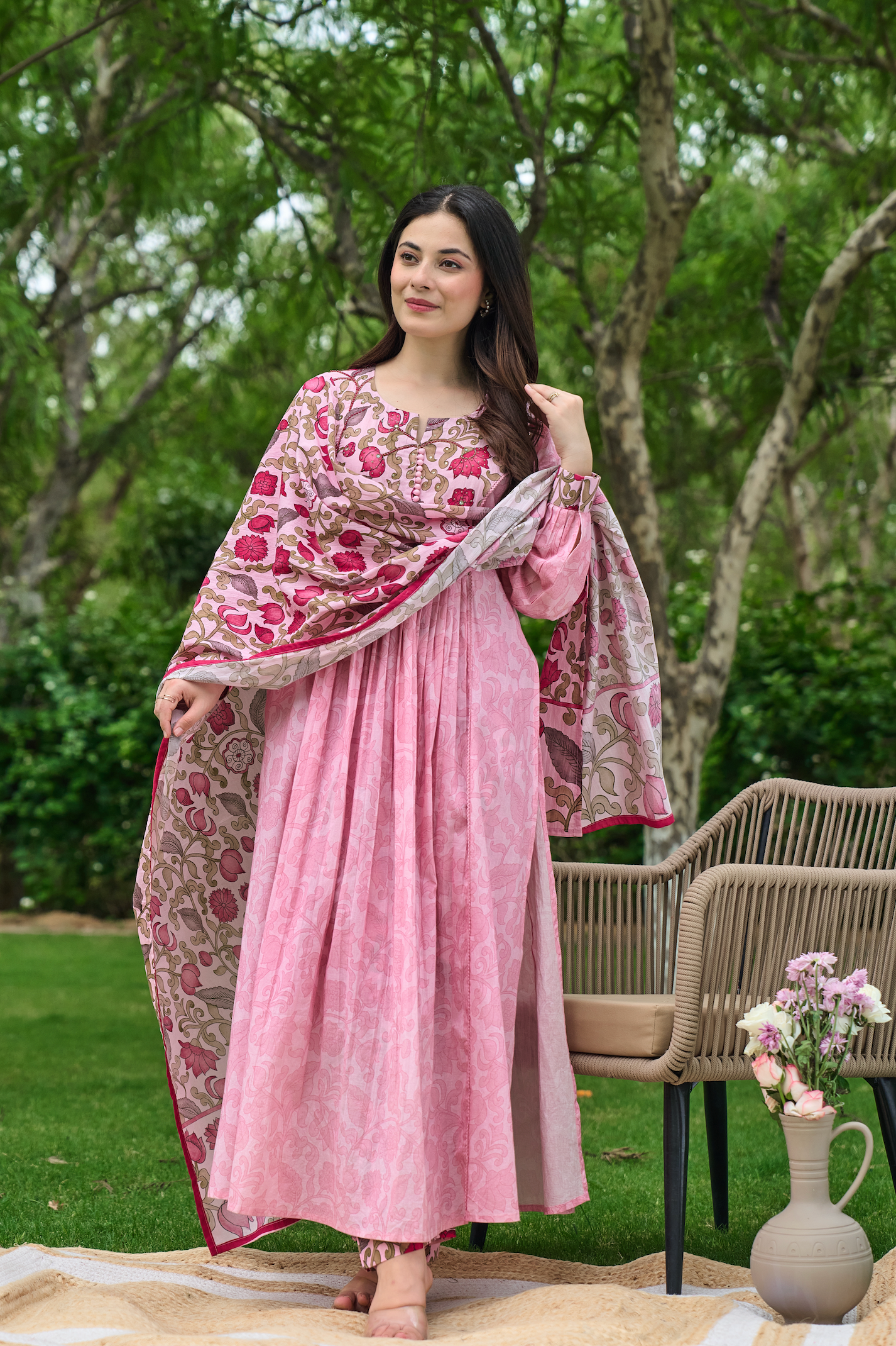 Blush Rose Printed Suit Set