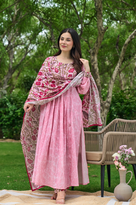 Blush Rose Printed Suit Set