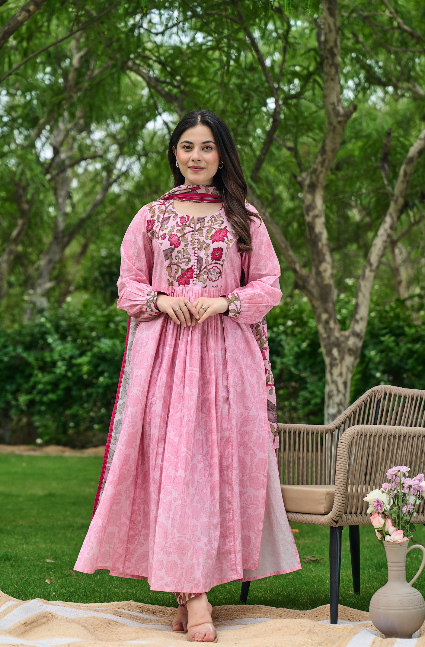 Blush Rose Printed Suit Set