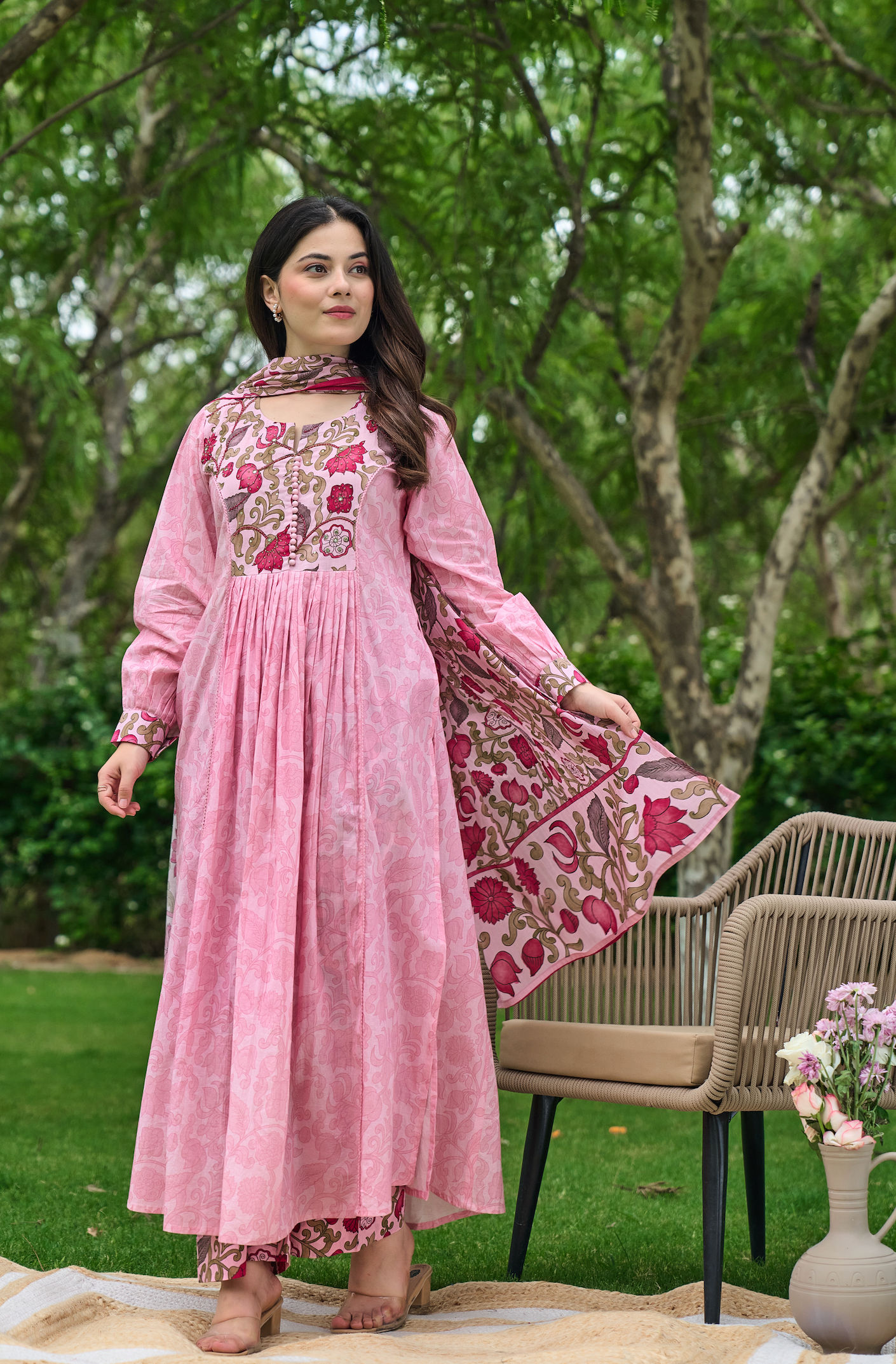 Blush Rose Printed Suit Set
