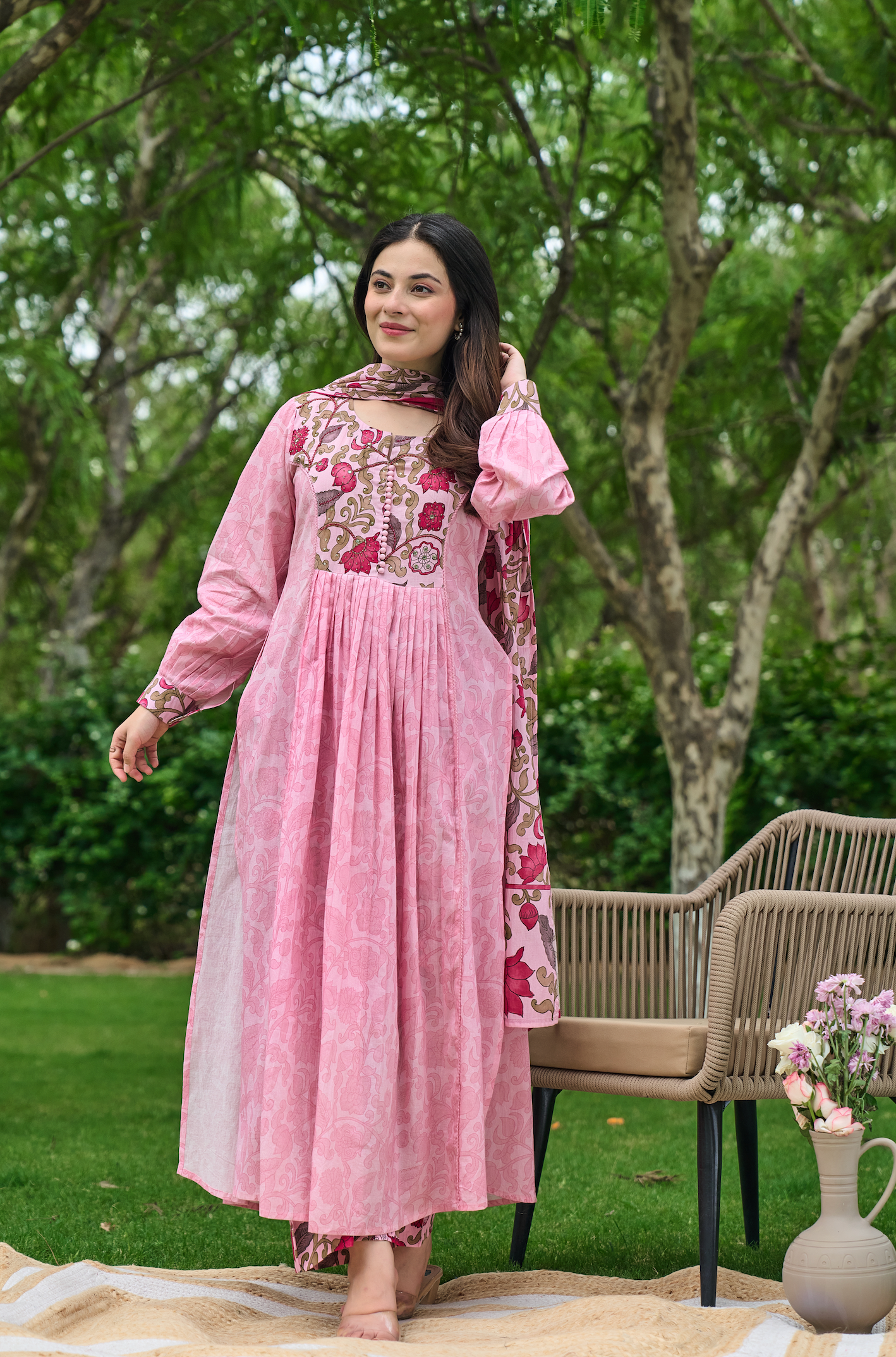 Blush Rose Printed Suit Set