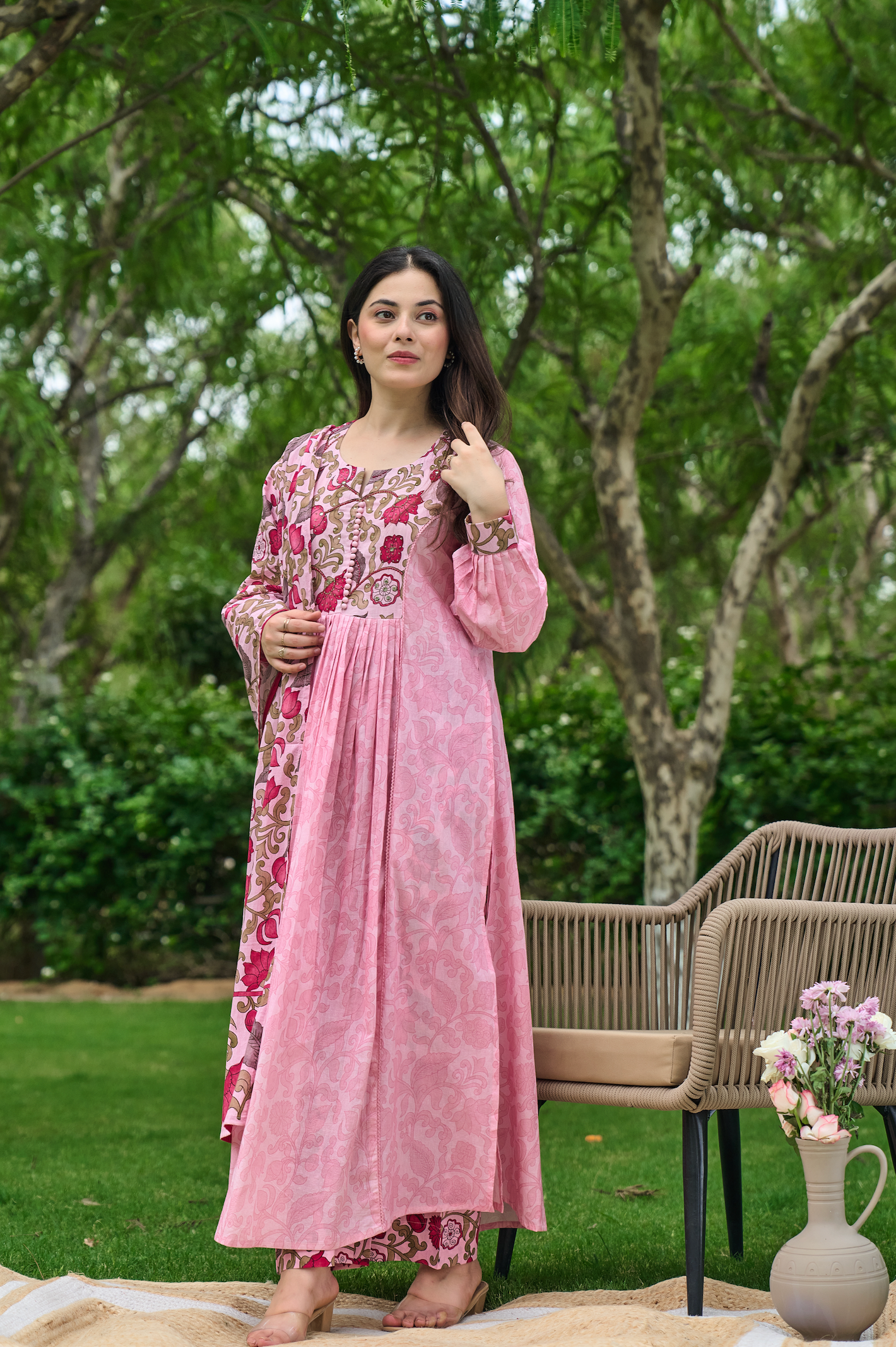 Blush Rose Printed Suit Set