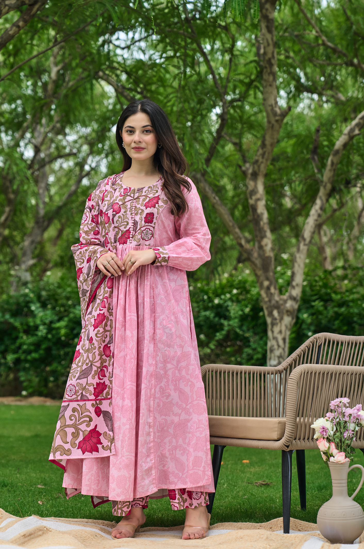 Blush Rose Printed Suit Set