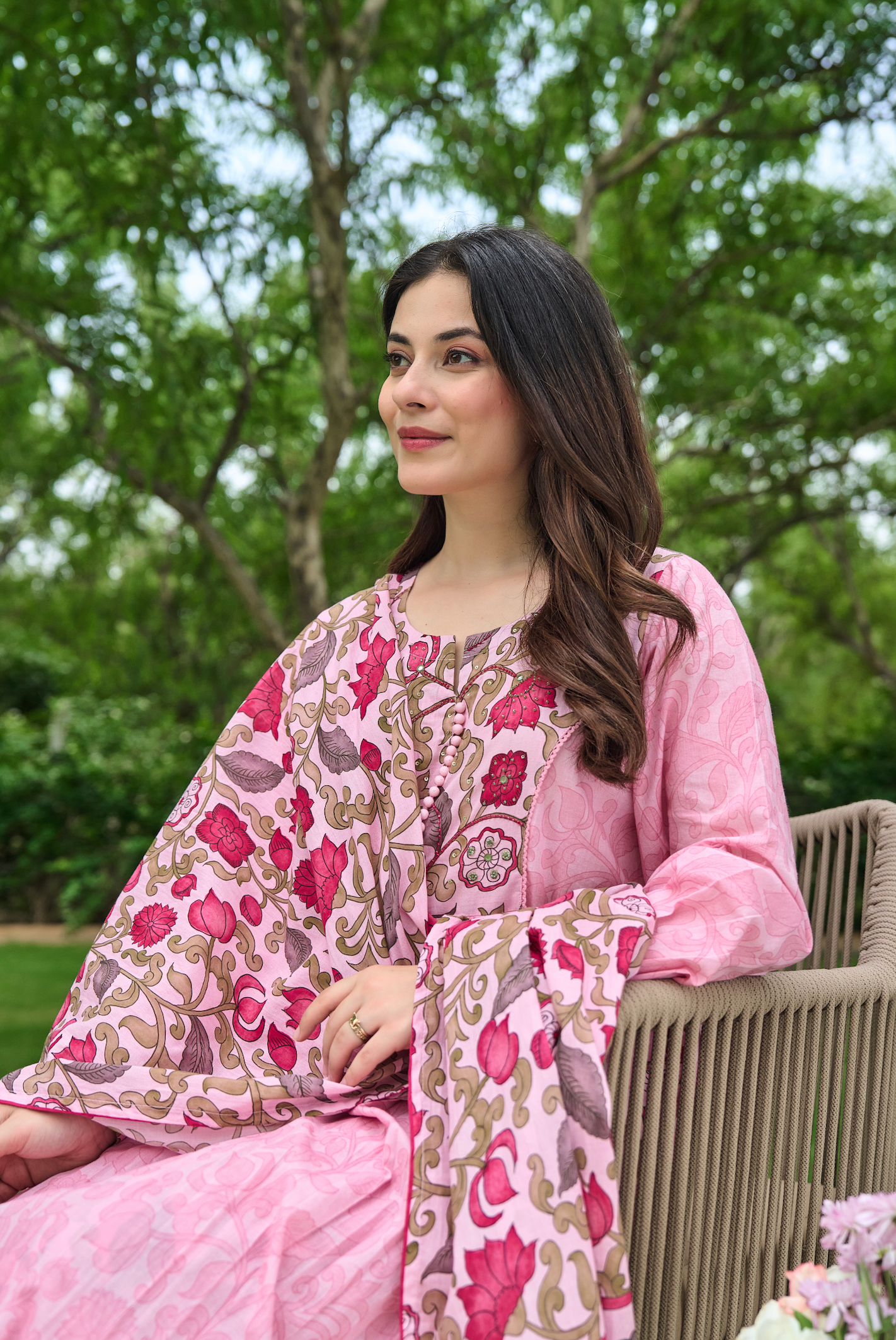 Blush Rose Printed Suit Set