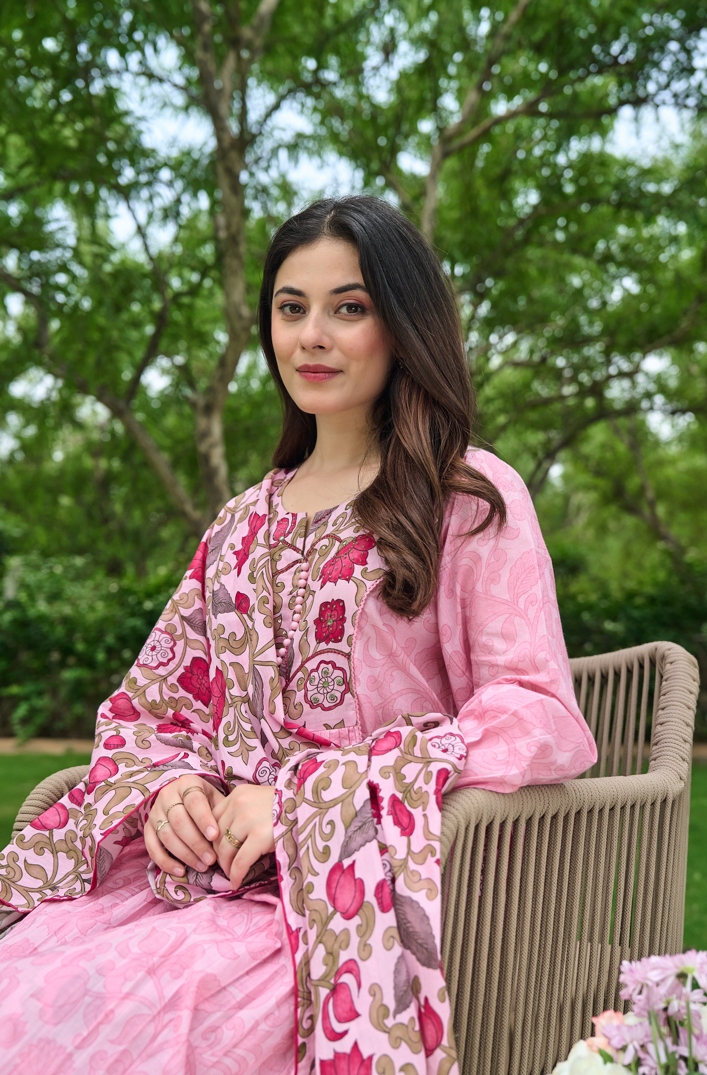 Blush Rose Printed Suit Set