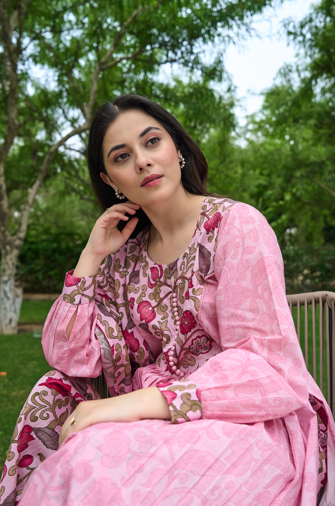 Blush Rose Printed Suit Set