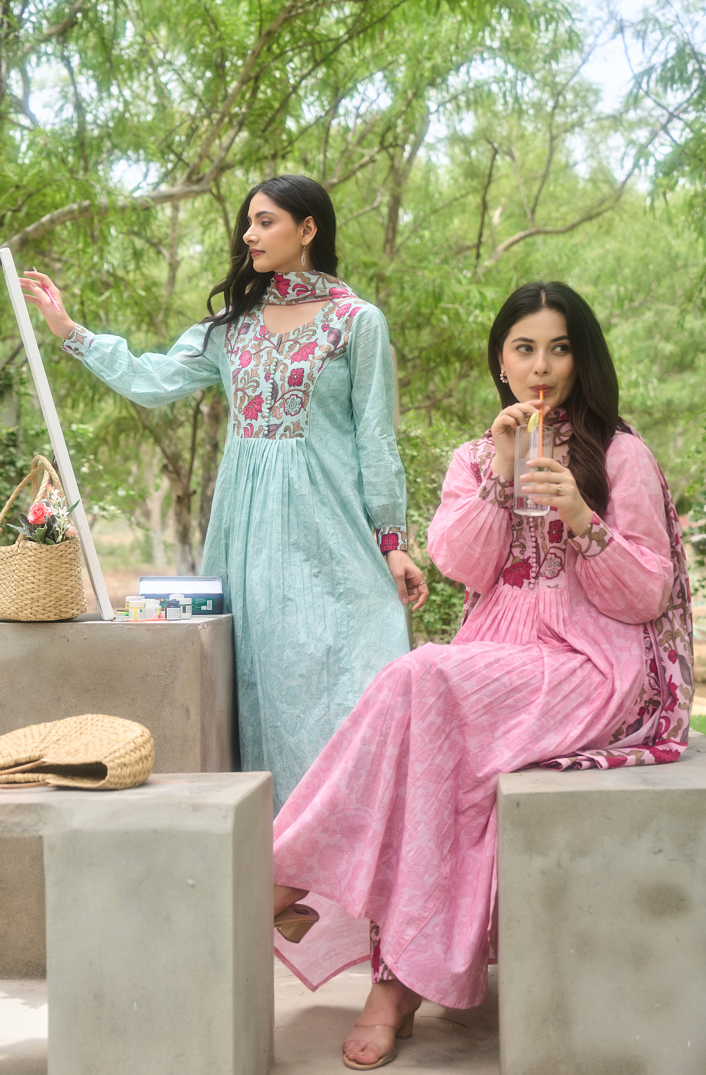 Blush Rose Printed Suit Set