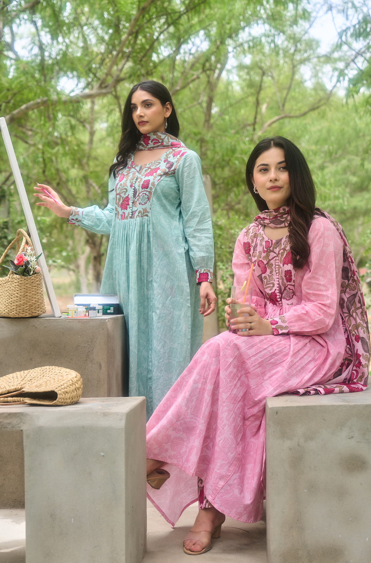 Blush Rose Printed Suit Set