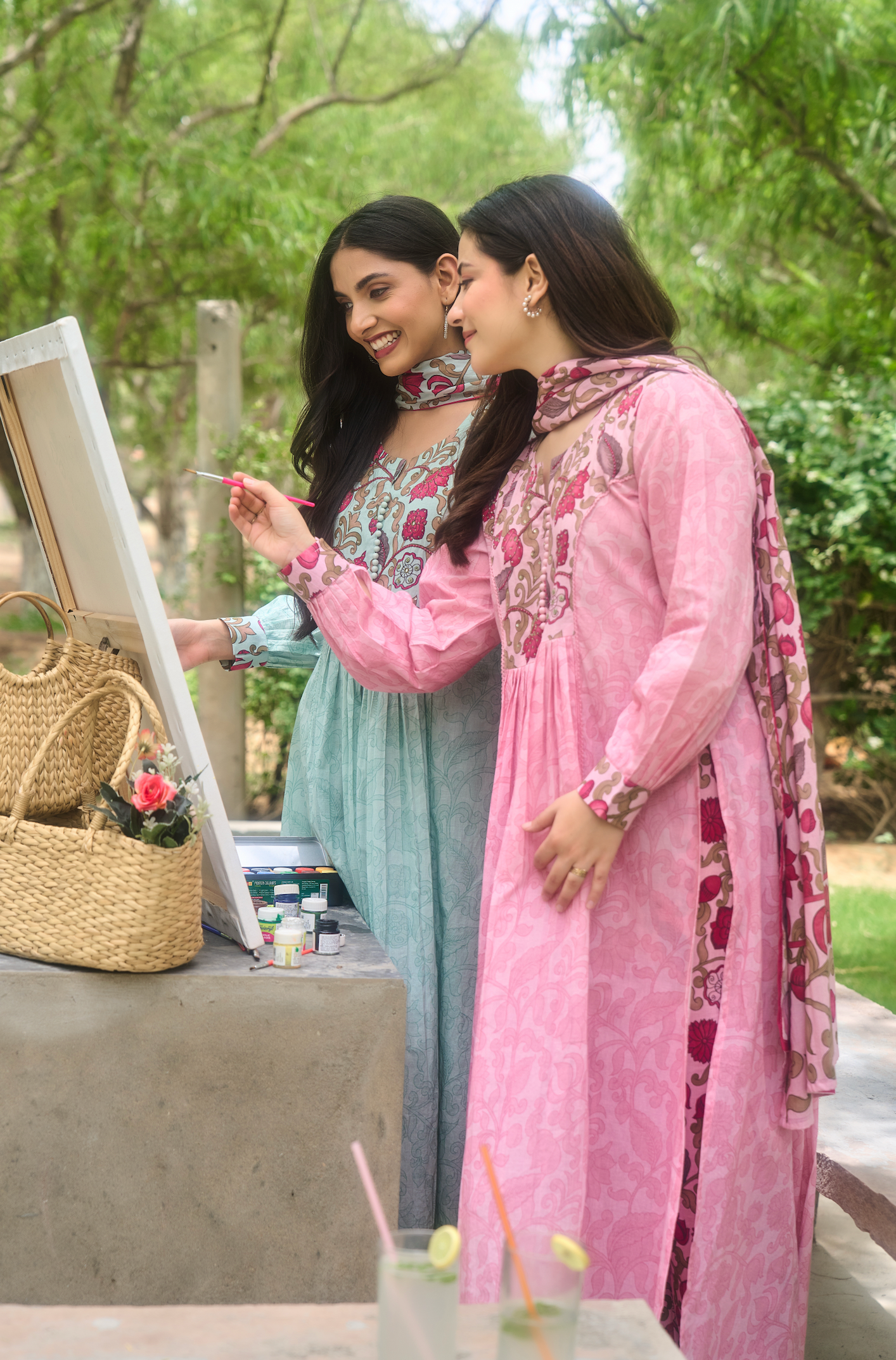 Blush Rose Printed Suit Set