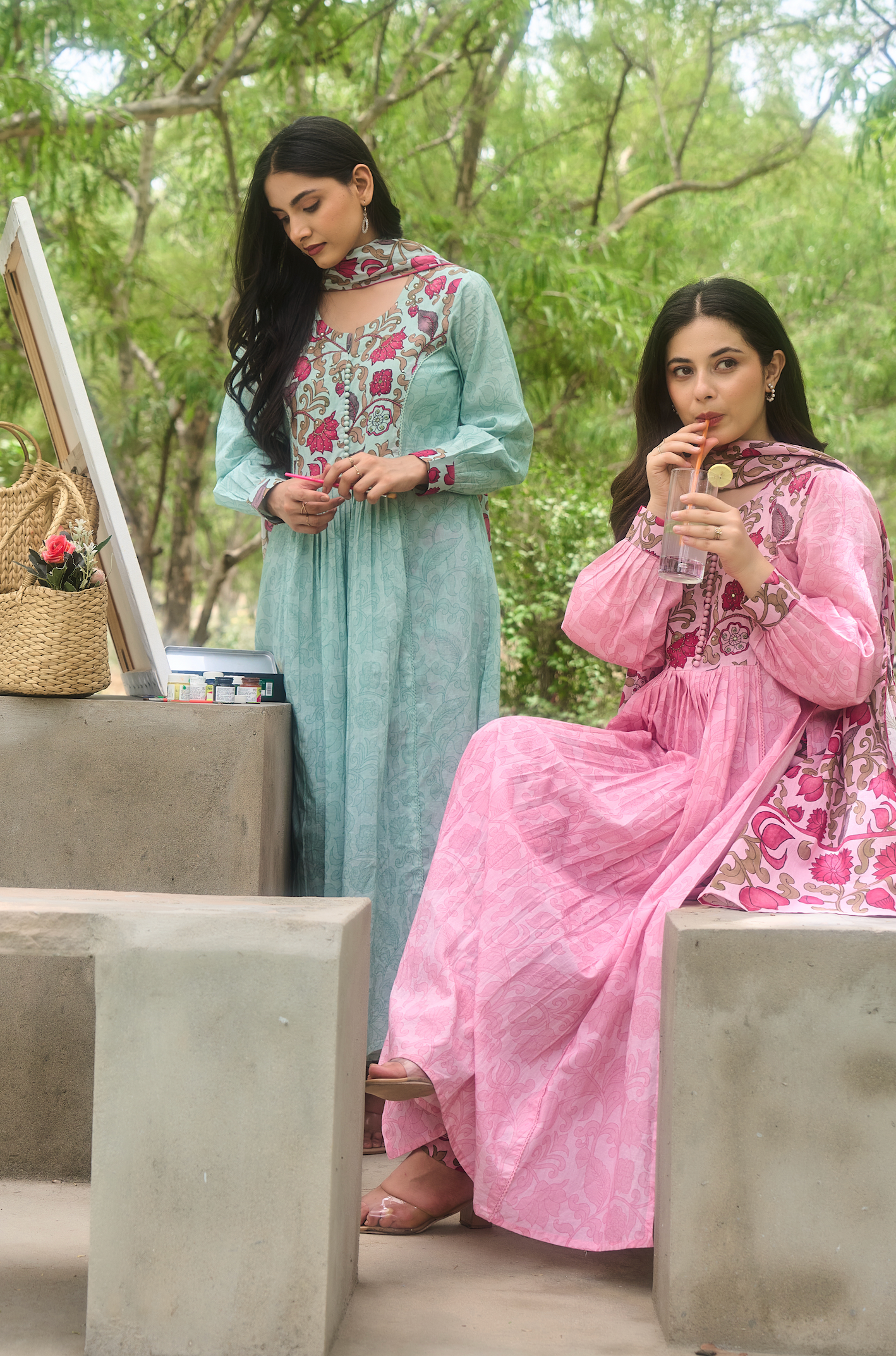 Blush Rose Printed Suit Set